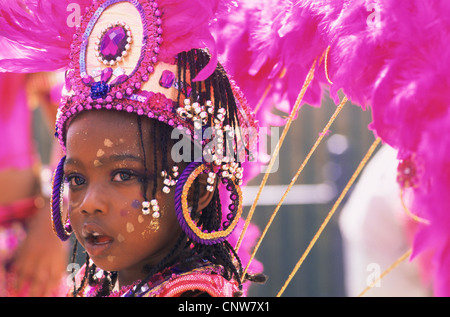 L'Angleterre, Londres, Notting Hill Carnival, Enfant dans le carnaval de Notting Hill Banque D'Images