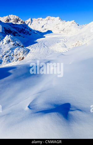 Wannenhoerner und glacier en hiver, Suisse, Valais Banque D'Images