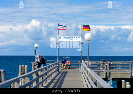 Vue sur la mer Baltique de la jetée , Allemagne, Mecklembourg-Poméranie-Occidentale, Kühlungsborn Banque D'Images