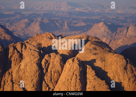 Vue depuis le mont Sinaï, Égypte, Sinaï Banque D'Images