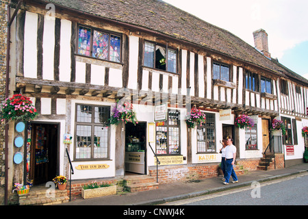 L'Angleterre, le pays de Constable, Suffolk, Lavenham, bâtiments à colombages Banque D'Images