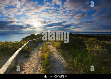 Lever de soleil sur l'Hiddensee, Allemagne, Mecklembourg-Poméranie-Occidentale, Hiddensee Banque D'Images