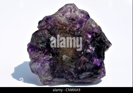 L'améthyste/quartz fumé avec inclusions de rutile et hématite Banque D'Images