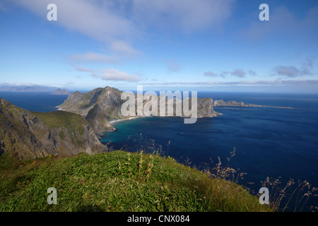 Vue panoramique de Vaeroy, Norvège, îles Lofoten, Vaeroy Banque D'Images