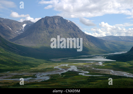 Cours de la rivière en Rapadalen, Suède, Sarek National Park Banque D'Images