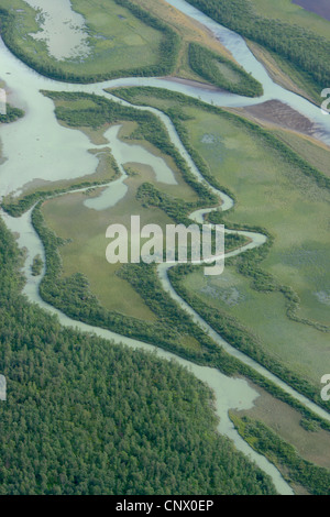 Rapa River delta à Rapa Valley, la Suède, la Laponie, Sarek National Park Banque D'Images