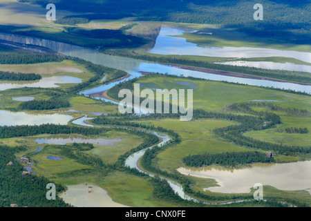 Rapa River delta à Rapa Vallée, Suède, Sarek National Park Banque D'Images