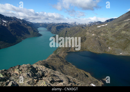 Vue de Besseggen au lac Gjende, la Norvège, le parc national de Jotunheimen Banque D'Images
