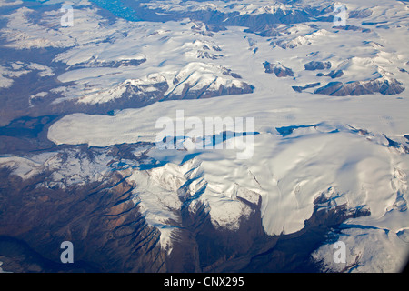 Vue aérienne d'un glacier sur l'île d'Ellesmere, au Canada Banque D'Images