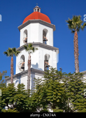 La mission de San Juan Capistrano Ruines de l'église clocher Basilique Californie Banque D'Images