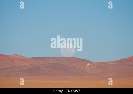 Lever de lune Colorada Lake, la Bolivie, les Andes Banque D'Images