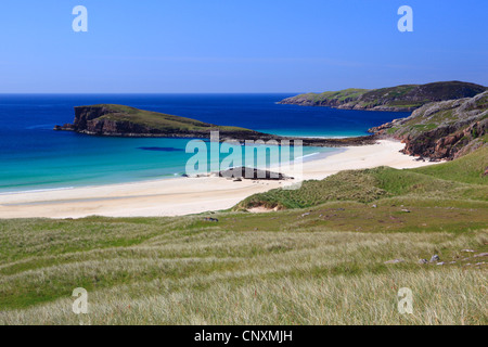 Plage de sable près de Oldshoremore, Royaume-Uni, Ecosse, Sutherland, Oldshoremore Banque D'Images