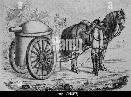 Véhicules blindés de tourelle Hermann Jacques Gruson, août 1821 - 1895, l'inventeur, scientifique et industriel, la gravure, l'historique Banque D'Images