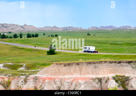 L'Autoroute 87 aiguilles RV Badlands National Park Le Dakota du Sud Banque D'Images