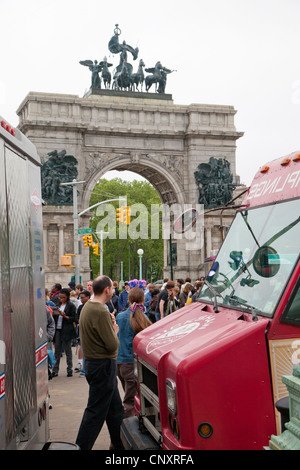 Camion alimentaire rally Brooklyn NY Banque D'Images