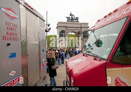 Camion alimentaire rally Brooklyn NY Banque D'Images