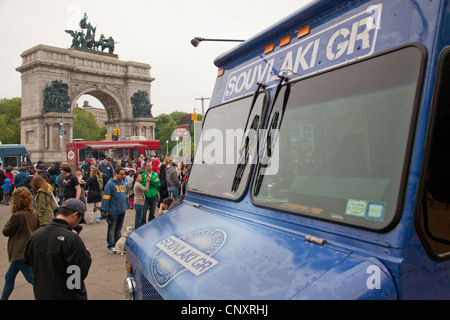 Camion alimentaire rally Brooklyn NY Banque D'Images