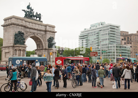 Camion alimentaire rally Brooklyn NY Banque D'Images