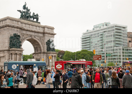 Camion alimentaire rally Brooklyn NY Banque D'Images