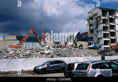 Les bâtiments en cours de démolition par Frankonia AG Eurobau pour faire place au nouveau Stadtpalais à Behrenstrasse à Berlin. Banque D'Images