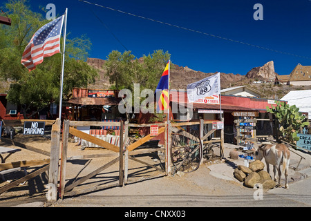 Ville minière Oatman à côté de l'historique Route 66, USA, Arizona, Oatman Banque D'Images