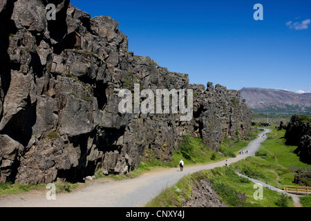 Vallée de l'Almannagja, Islande, Pingvellir National Park Banque D'Images