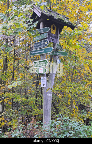 Des repères dans la nature réserver Maerkische Schweiz, Allemagne, Brandebourg Banque D'Images