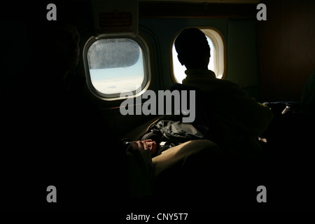 Le vol intérieur de Katmandou à Lukla au Népal. Aéronef DHC-6 Twin Otter série 300 exploité par Yeti Airlines. Banque D'Images