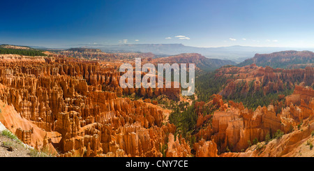 Amphithéâtre de Bryce Canyon avec cheminées dans le 'Silent' Ville, vue de l'Inspiration Point, USA, Utah, Bryce Canyon National Park, Colorado Plateau Banque D'Images