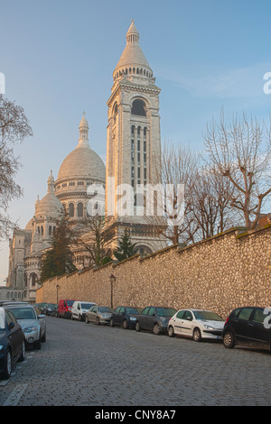 Basilique du Sacré-Cœur situé dans le quartier Butte de Montmartre Banque D'Images