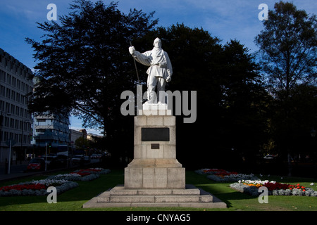 Statue du Capitaine Scott, Robert Falcon Scott dans le centre de Christchurch. Banque D'Images