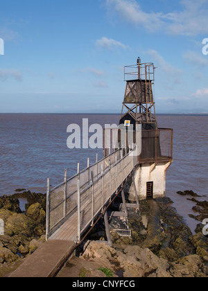 Phare de Battery Point, Portishead, dans le Somerset, Royaume-Uni Banque D'Images