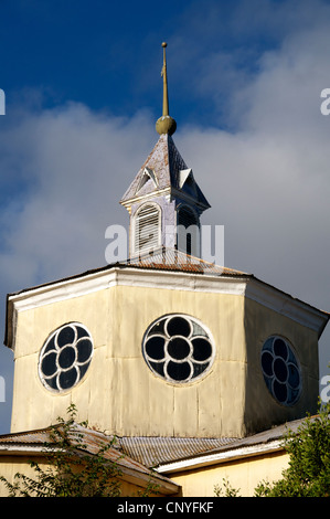 Toit détail l'église de San Francisco Castro Chiloe Chili Banque D'Images