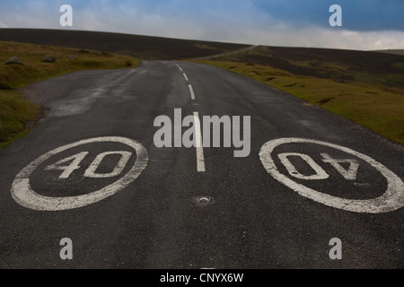 40 : 40. Au milieu de la route. Banque D'Images