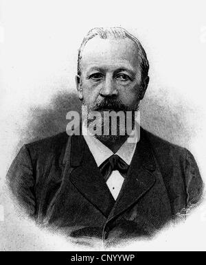 Otto, Nikolaus Août, 14.6.1832 - 26.1.1891, ingénieur allemand, inventeur du moteur essence, portrait, gravure sur bois, XIXe siècle, Banque D'Images