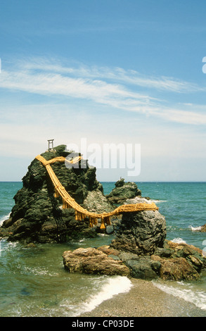 Le Japon, Kansai, Futami, d'Ise-Shima, Wedded Rocks, Meoto-Iwa, Banque D'Images