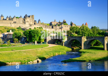 La Cite Carcassonne Aude Occitaine France Banque D'Images