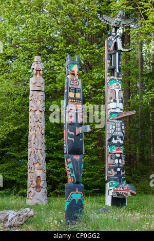 Les totems du parc Stanley, Vancouver Banque D'Images