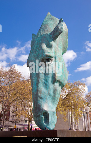 Londres, Marble Arch'Faddian-Green Nic 'London' Cheval sculpture Avril 2012 Banque D'Images