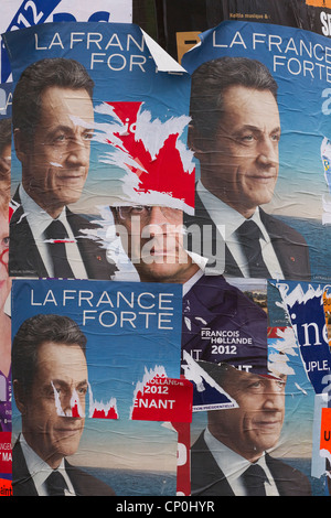 Affiches de l'élection présidentielle en France Banque D'Images