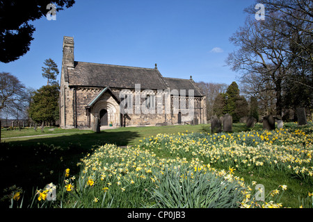 Saint-Jean-Baptiste Adel, Leeds, Yorkshire, Église d'Angleterre, la plus ancienne église normande du Royaume-Uni Banque D'Images