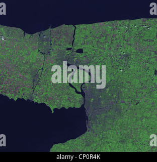 Image satellite de chutes du Niagara, Buffalo, New York Banque D'Images