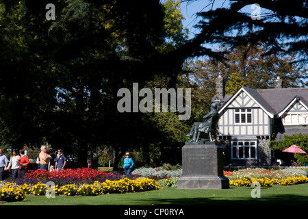 Statue de William Sefton Moorhouse à Christchurch Botanic Gardens. Banque D'Images