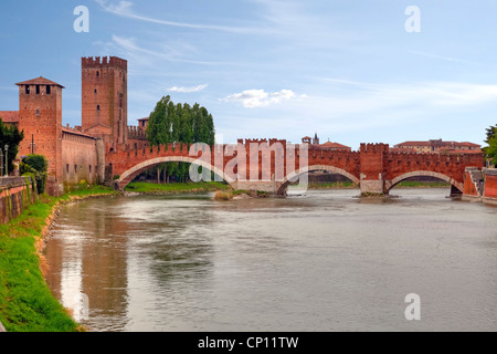 Pont Scaliger, Vérone, Vénétie, Italie Banque D'Images