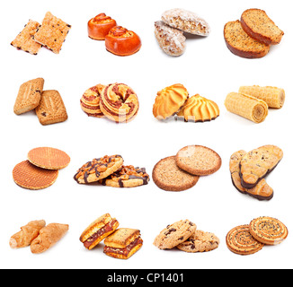 Autre jeu de boulangerie sucré isolé sur fond blanc Banque D'Images
