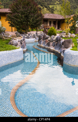 Termas de Papallacta Resort en Equateur. Célèbre pour les sources chaudes provenant de sources volcaniques. Banque D'Images