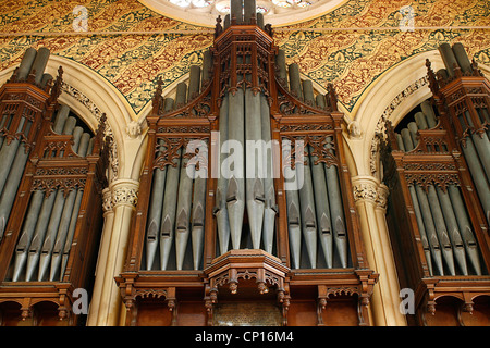 Tuyaux d'orgue à l'Hôtel de Ville, Rochdale, Greater Manchester, UK. Banque D'Images