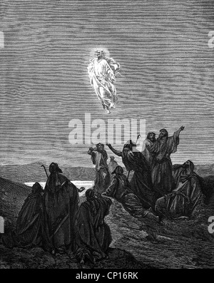 La religion, le christianisme, Jésus Christ : "l'Ascension", gravure sur bois par Gustave Dore, (1832 - 1883), auteur de l'artiste n'a pas à être effacée Banque D'Images