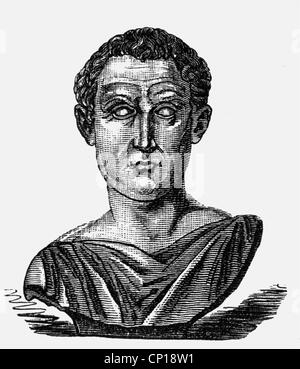 Ménandre, vers 342 - vers 291 avant J.-C., poète grec, portrait, gravure sur cuivre après Ennio Quirino Visconti, l'artiste n'a pas d'auteur pour être effacé Banque D'Images