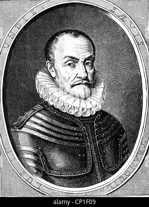 William J 'Le silence', Prince d'Orange, 25.4.1533 - 10.7.1584, stathouder de Hollande et de Zélande 1572 - 1584, après gravure sur cuivre contemporain de l'artiste, l'auteur n'a pas à être effacée Banque D'Images